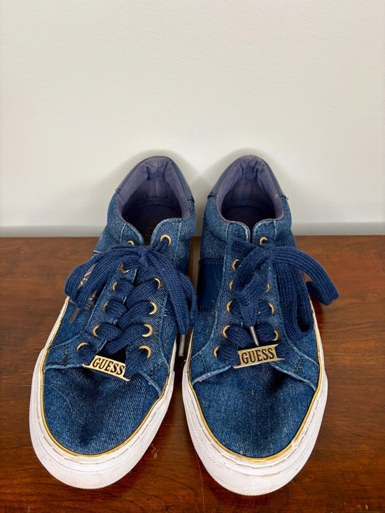 Guess Shoes - Guess Women’s Dark Blue Lace-Up Sneakers, Size 7.5